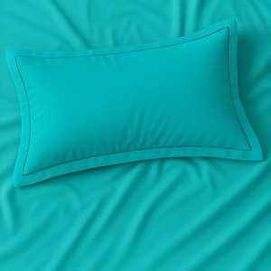 Mint Green Oxford Pillowcase – Custom Size | 100% Cotton | Flanged Edges | Zipper Closure | Made to Order