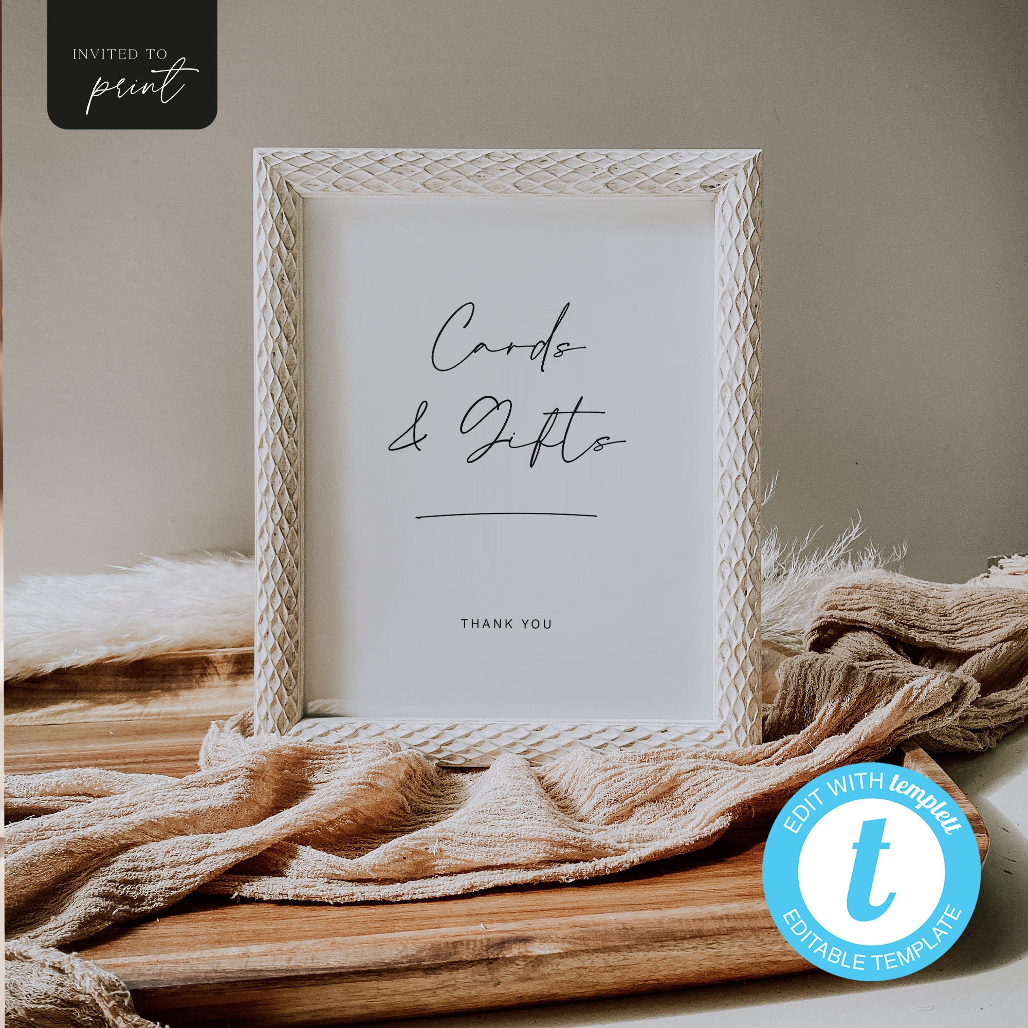 Simple Gift Table Sign Template, Editable Gift Table Sign, Printable ...