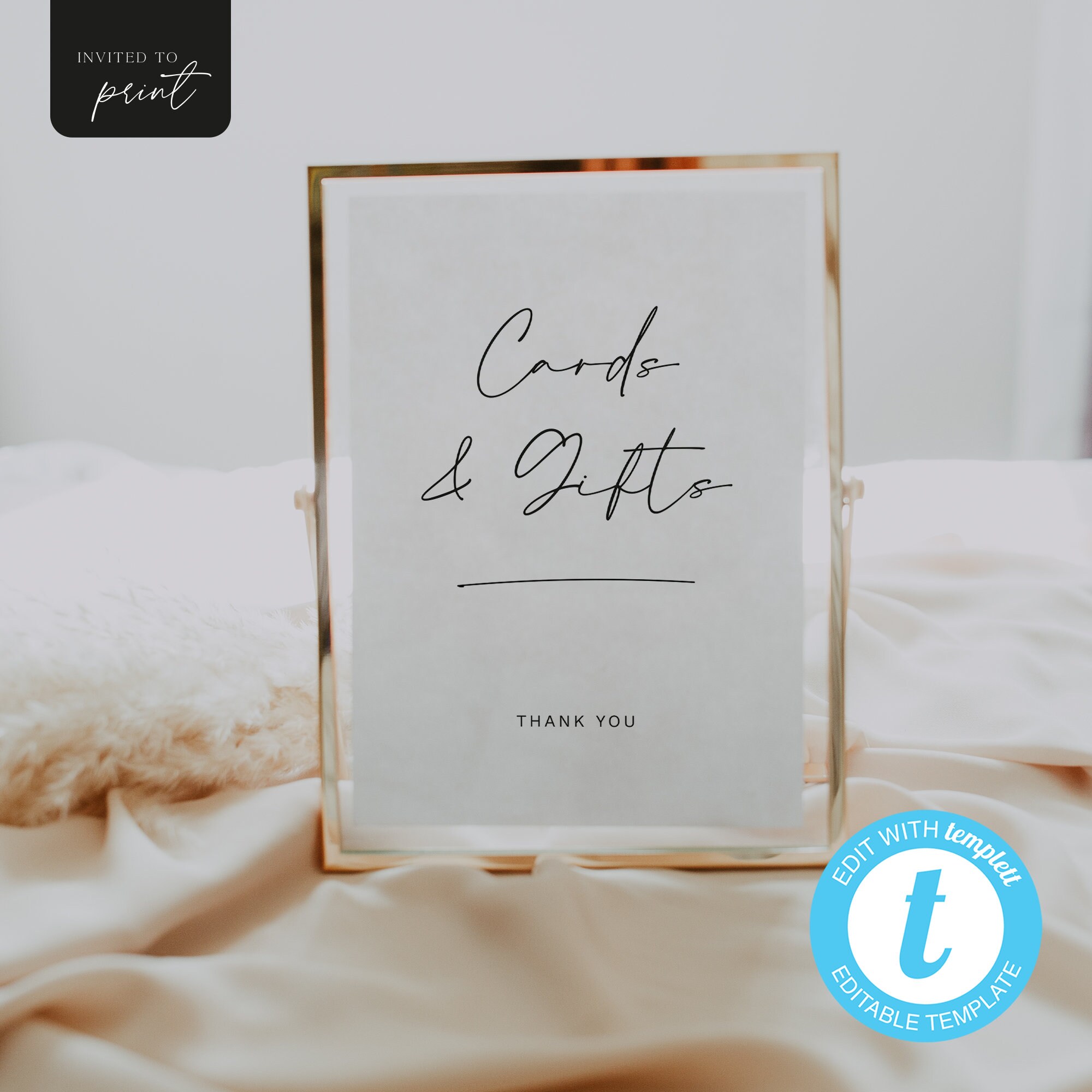 Simple Gift Table Sign Template, Editable Gift Table Sign, Printable ...