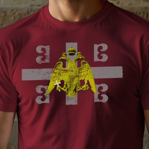 Byzantine Empire Double Eagle Flag Shirt Imperial Standard Roman Empire Gift for History Two Headed Eagle Shirt Father's Day Gift Roman Tee