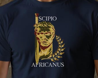 Maglietta di Scipione l'Africano, regalo per generale romano, regalo per l'antica Roma, regalo per gli amanti della storia, maglietta da battaglia di Zama, regalo per Annibale, regalo per gli appassionati di storia, festa del papà