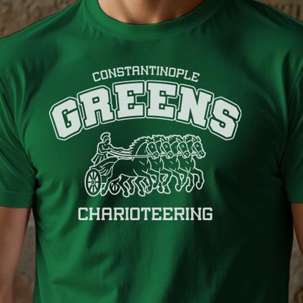 Constantinople Greens T-Shirt - Byzantine Hippodrome Racing Tee - Ancient Roman Sports Faction Shirt - History Gift - Imperial Fan Apparel