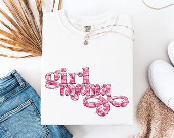 Girl Mama PNG, Pobieranie cyfrowe, Różowy kamuflaż Girl Mom, Grafika macierzyństwa, Projekt do druku, Sztuka Girl Mama