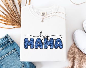 Boy Mama PNG, Motherhood Graphic (Digital Download)