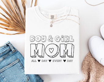 Mama chłopca i dziewczynki w formacie PNG, grafika wektorowa macierzyństwa, mama obojga (pobieranie cyfrowe)