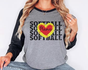 Retro Softball Mama Distressed PNG, Vintage Softball Design, Mom Life Clipart, Sports Mom Digital Download