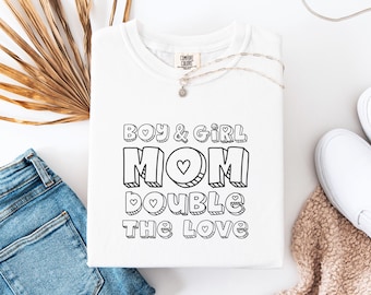 Chłopiec i dziewczynka, mama PNG, grafika podwójnej miłości macierzyństwa (pobieranie cyfrowe)