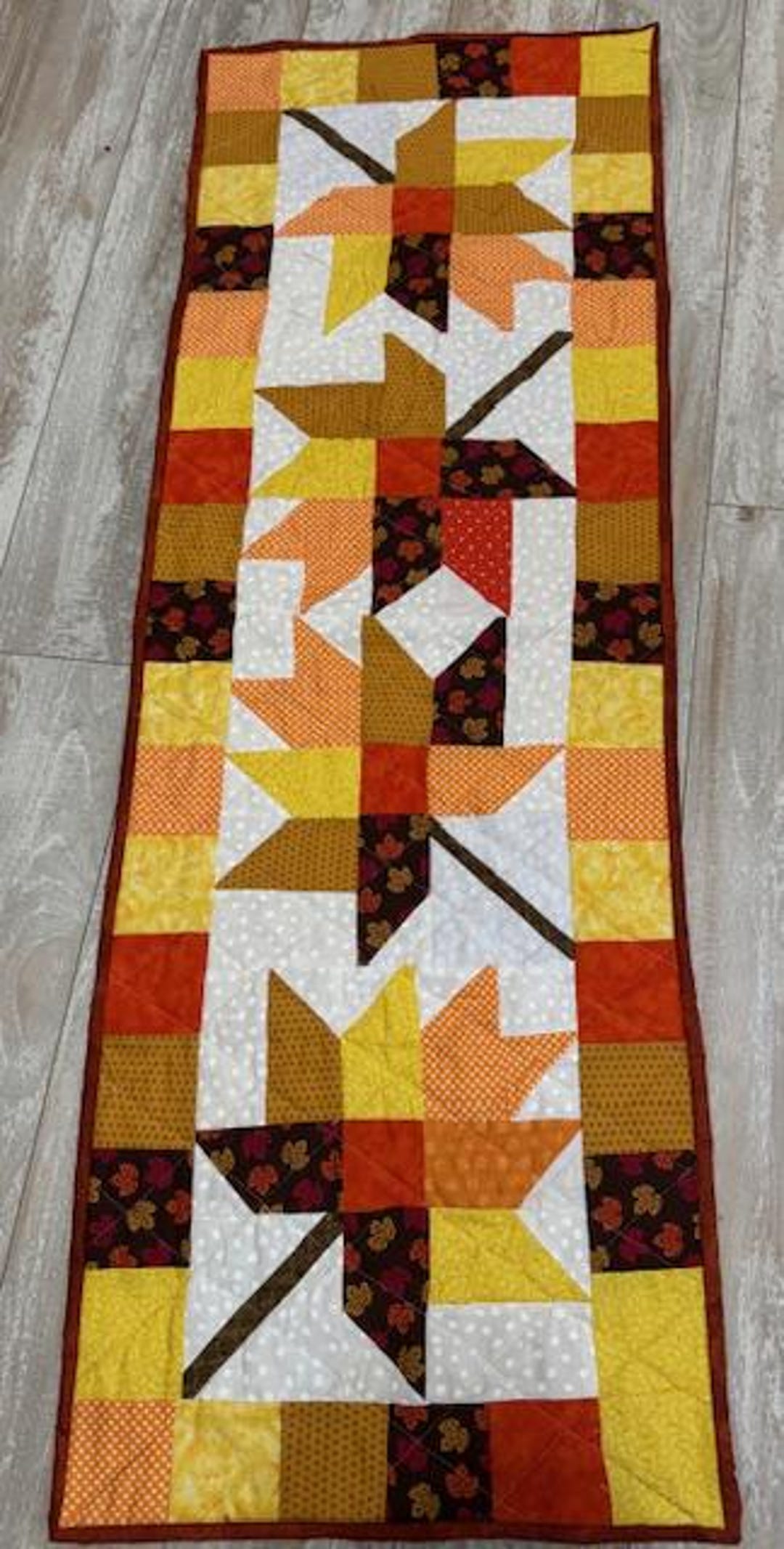 Fall Leaf Quilted Table Runner - Etsy
