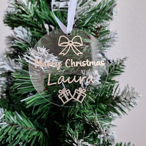 Christmas tree bauble with name | Acrylic Christmas baubles customizable | Tree decorations | Christmas decorations | Ornaments | Gift tags | Christmas