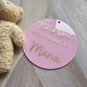 Personalisierte Geburtsankündigung Zeichen - Neugeborenen enthüllen Zeichen - Neues Baby Namenschild - Fotorequisite - Hallo Welt my name
