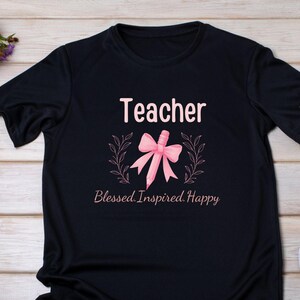 Custom Teacher Comfort Colors® Shirt, Cute Pencil Bow TShirt, Back to School Shirt,  Elementary Teacher Gift,   Coquette Pencil Bow T-Shirt