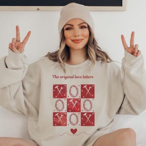 Sudadera con capucha XOXO The Original Love Letters, sudadera con fe, camiseta con lazo de San Valentín, sudadera cristiana, San Valentín cristiano, regalo para cristianos