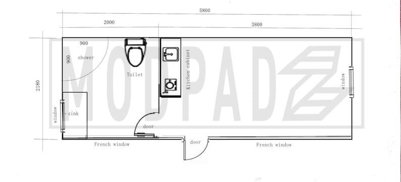 Prefab Modern Tiny House 20ft and 40ft Modular Cabin House, Tiny Home, B&B, Office, Kiosk, Pool House, bar, Restroom SHIPPING INCLUDED image 10