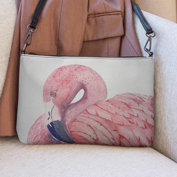 White Flamingo Pineapple Purse Print Leather Tote Bag main image 1