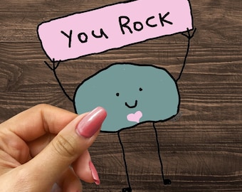 You Rock vinyl sticker / cute sticker / you rock sticker , funny sticker for Laptop | Inspirational Quote Sticker | Positive Vibes