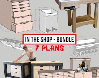 Woodworking Plans Bundle: Workbench, Cabinets, Tool Wall (PDF)