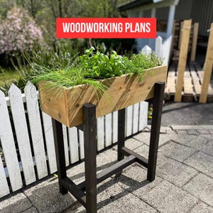 Plannen verhoogde plantenbak, plantenbak, houtbewerkingsplannen, tuinmeubilair, bouwplannen, instructies, pdf-download, digitaal bestand