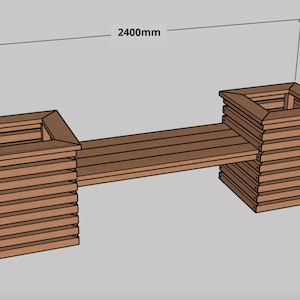 DIY Planter Box With Bench Woodworking Plans (PDF Download) - Etsy