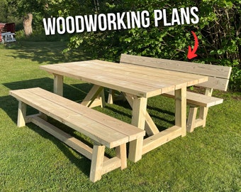 Outdoor Furniture Set, IMPERIAL Woodworking Plans, PDF Download, Build Plans, Step-by-step instructions, outdoor dining table, bench set