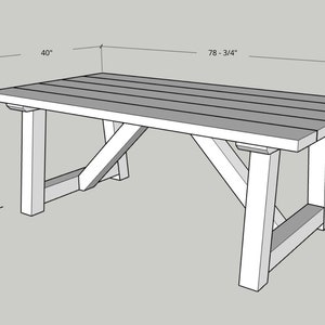 Outdoor Dining Table Plans, Woodworking Plans, Outdoor Furniture, Farm Dining Table, Instructions image 3