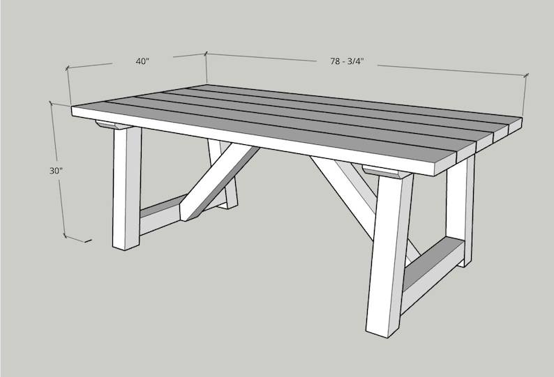 Outdoor Dining Table Plans, Woodworking Plans, Outdoor Furniture, Farm Dining Table, Instructions image 3