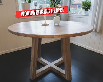 Round Dining Table Build Plans: DIY Woodworking (PDF Download)