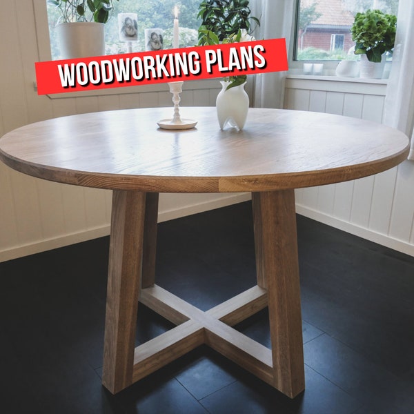 Round Dining Table Build Plans: DIY Woodworking (PDF Download)