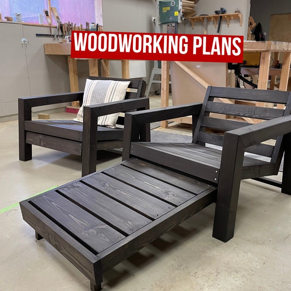 DIY Outdoor Lounge Chair Plans, Outdoor Furniture Build Plans, Woodworking Plans, Digital Download