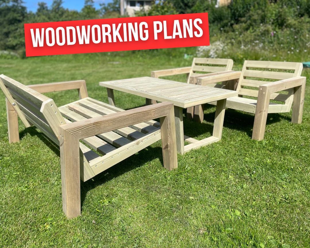 DIY Outdoor Lounge Set Plans: Woodworking Furniture (digital Download ...
