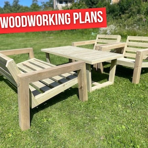 DIY Outdoor Lounge SET Plans, Outdoor Furniture Build Plans, Woodworking Plans, Digital Download