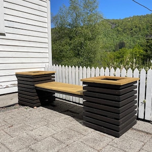 DIY Planter Box With Bench Woodworking Plans (PDF Download) - Etsy