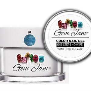No-Wipe, One Step Nail Gel | #44 | Brilliant Blue | Diamond & Pearl Collection | 1/2 oz. jar