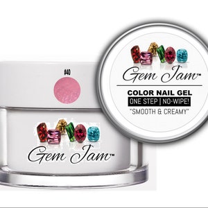 No-Wipe, One Step Nail Gel | #40 | Sukura Pink | Diamond & Pearl Collection | 1/2 oz. jar
