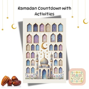 Printable Ramadan Countdown Calendar with Daily Activities for Kids | Ramadan Good Deeds Chart | Advent Calendar | Instant Download