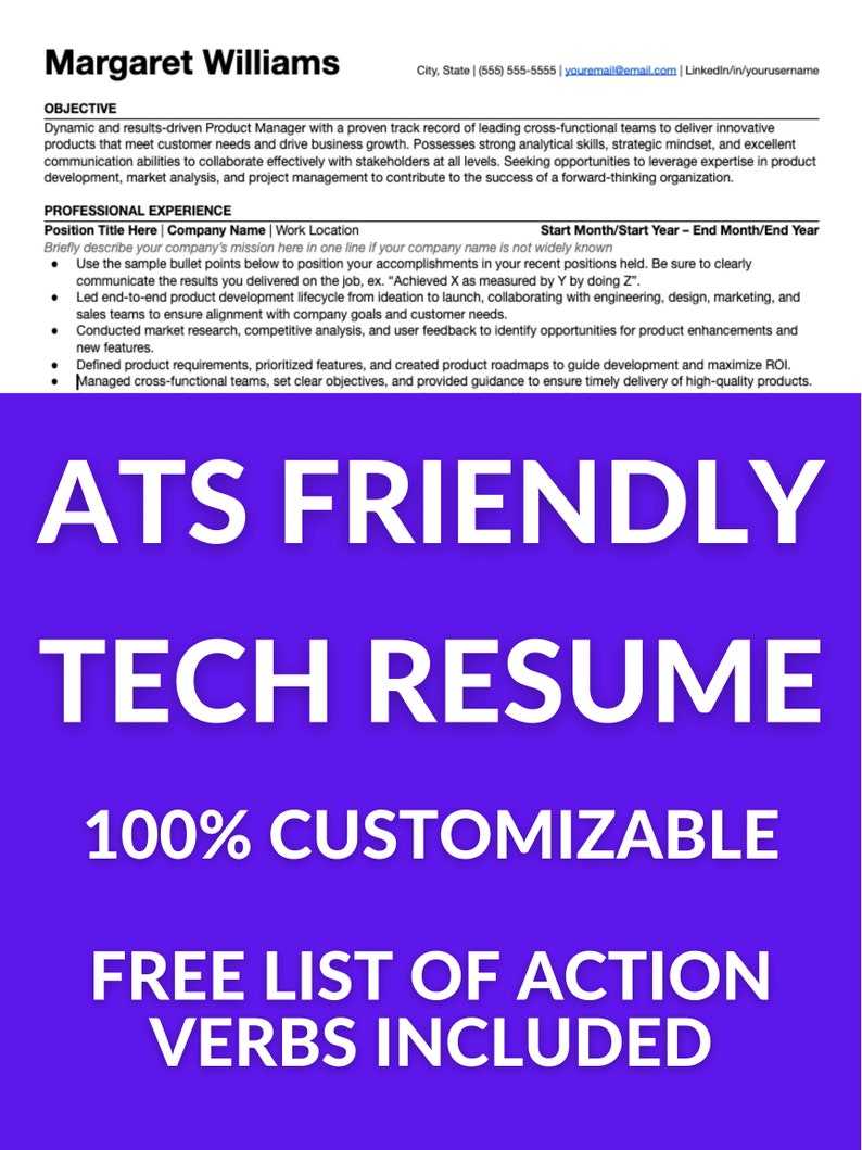 Product Manager Resume Template for Google Docs Technology Professional ...