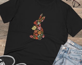 Blumen Hase | Tierliebe | Ostergeschenk | Bio-Creator T-Shirt - Unisex