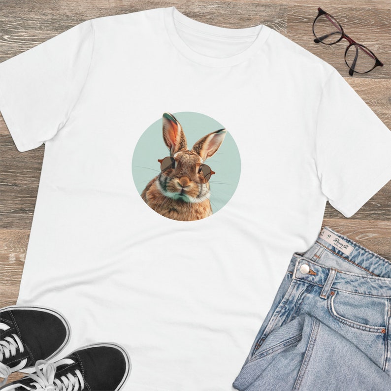 Hasencoolness Von der Natur inspirierter Stil Ostergeschenk Bio-T-Shirt Unisex Bild 2