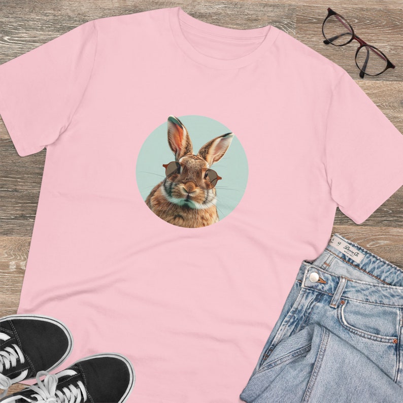 Hasencoolness Von der Natur inspirierter Stil Ostergeschenk Bio-T-Shirt Unisex Bild 3