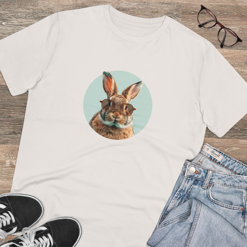 Hasencoolness Von der Natur inspirierter Stil Ostergeschenk Bio-T-Shirt Unisex Bild 1