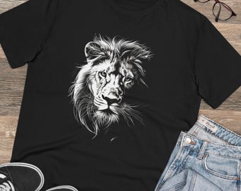 Löwengesicht T-Shirt | Starke Präsenz | Wildtier | Tierliebhaber | Bio-Creator T-Shirt - Unisex