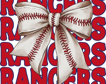 Maglia da baseball dei Rangers, file digitale PNG a 300 DPI, pronto per il download. Perfetto per sublimazione o DTF.