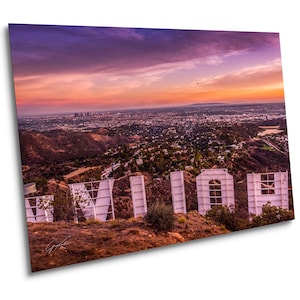 Hollywood Sign Sunset Print: Los Angeles Wahrzeichen Wandkunst