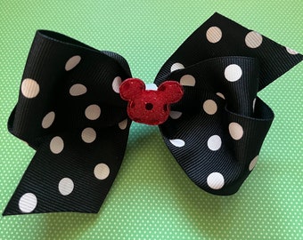 Polka Dot Mouse Hair Bow, Great Gift