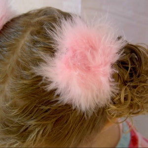 Pigtail Clips, Marabou Feather Princess Puffs image 3