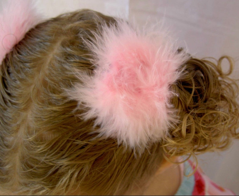 Pigtail Clips, Marabou Feather Princess Puffs image 3