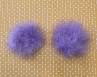 Pigtail Clips, Marabou Feather Princess Puffs