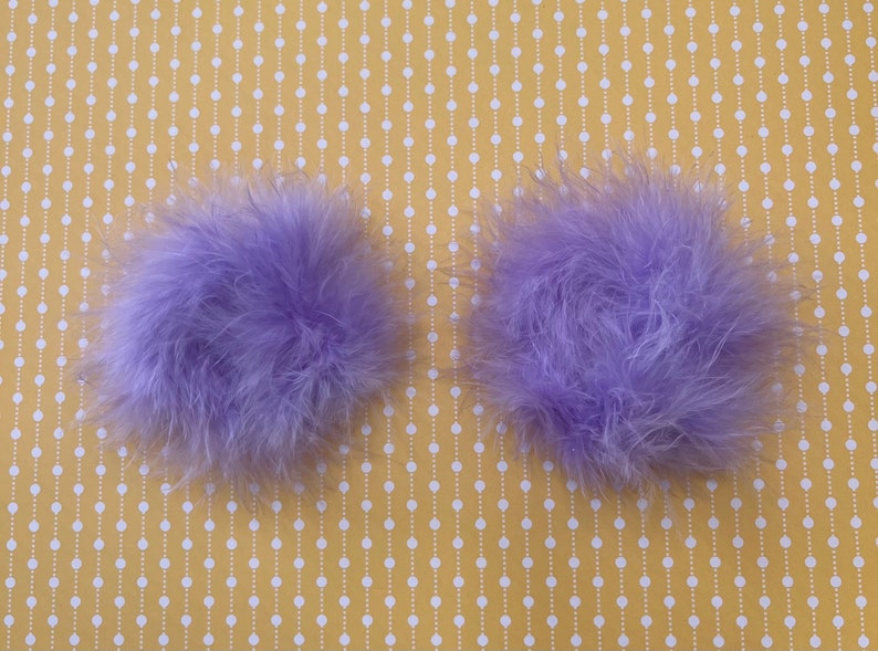 Pigtail Clips, Marabou Feather Princess Puffs image 1