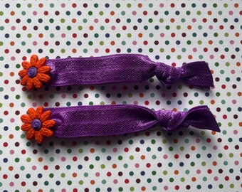 Elastic Flower Button Hair Tie Set, Great Gift