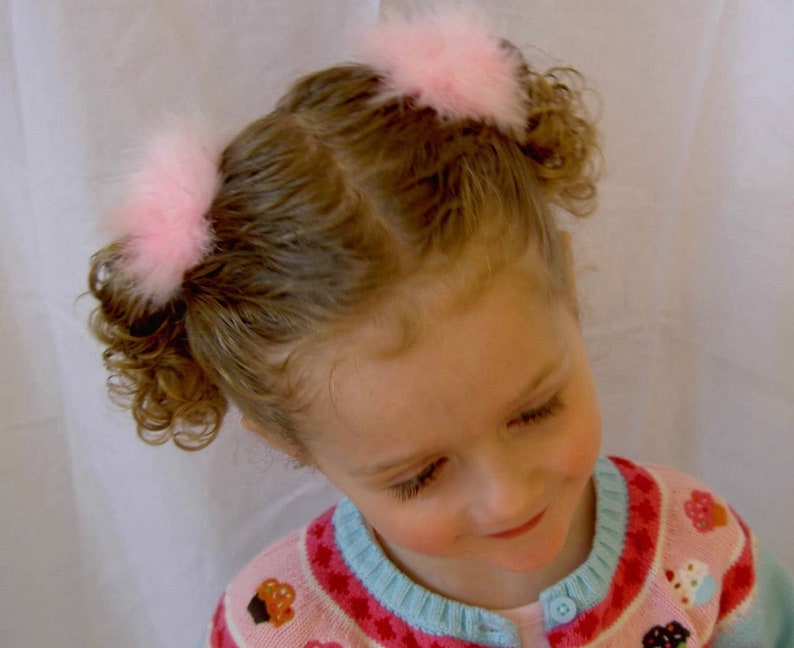 Pigtail Clips, Marabou Feather Princess Puffs image 2