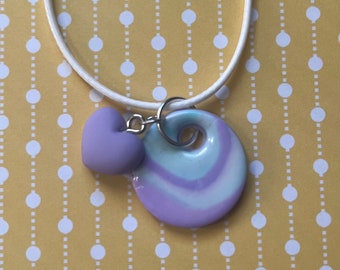 Heart Necklace - Colorful Purple and Blue Jewelry for Girls